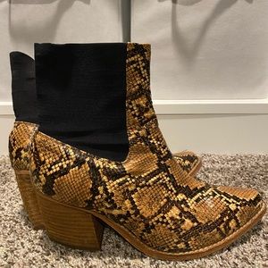 Jeffrey Campbell Free People snakeskin booties